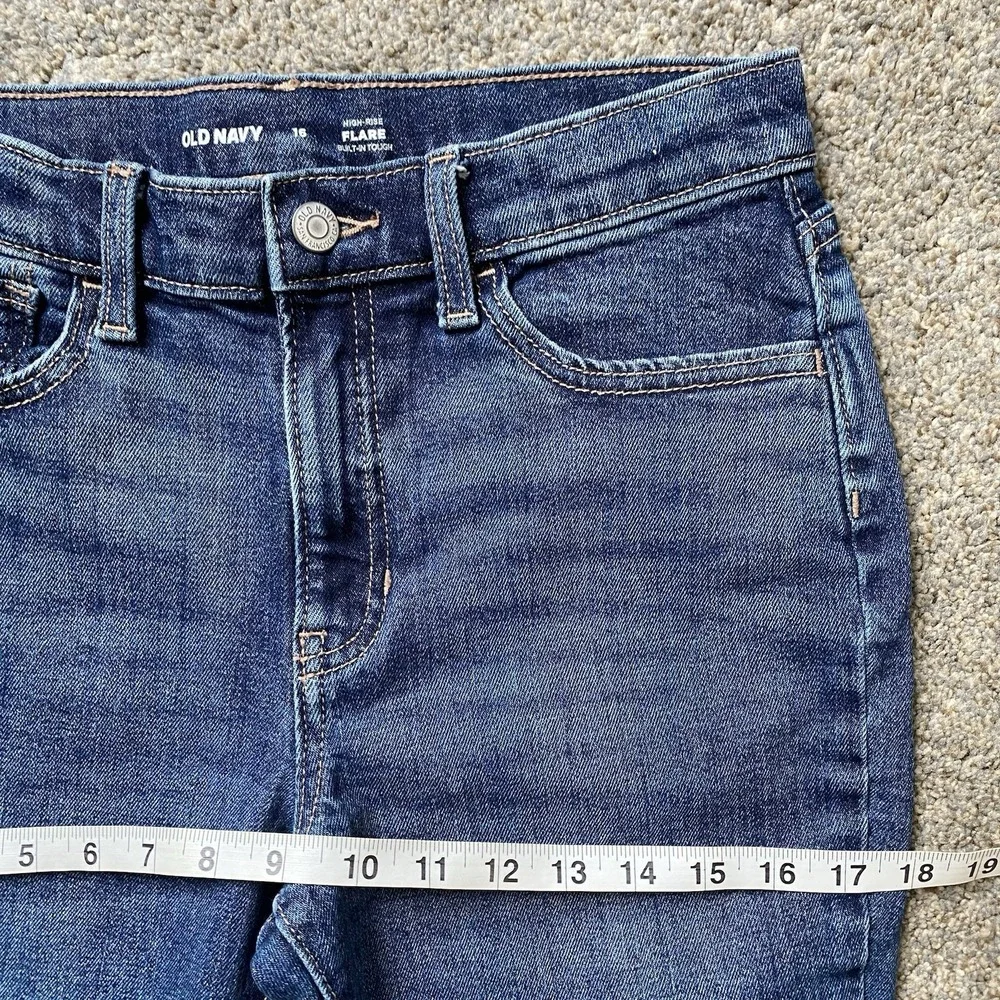 Old Navy High Rise Flare Jeans Youth 16 Blue School Cowgirl Classic Everyday